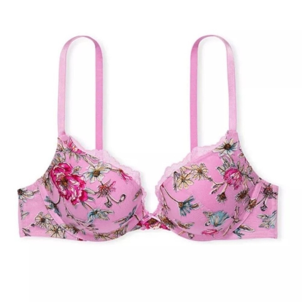New! Victoria's Secret Dream Angels Floral Lace Trim Push-Up Bra 10311